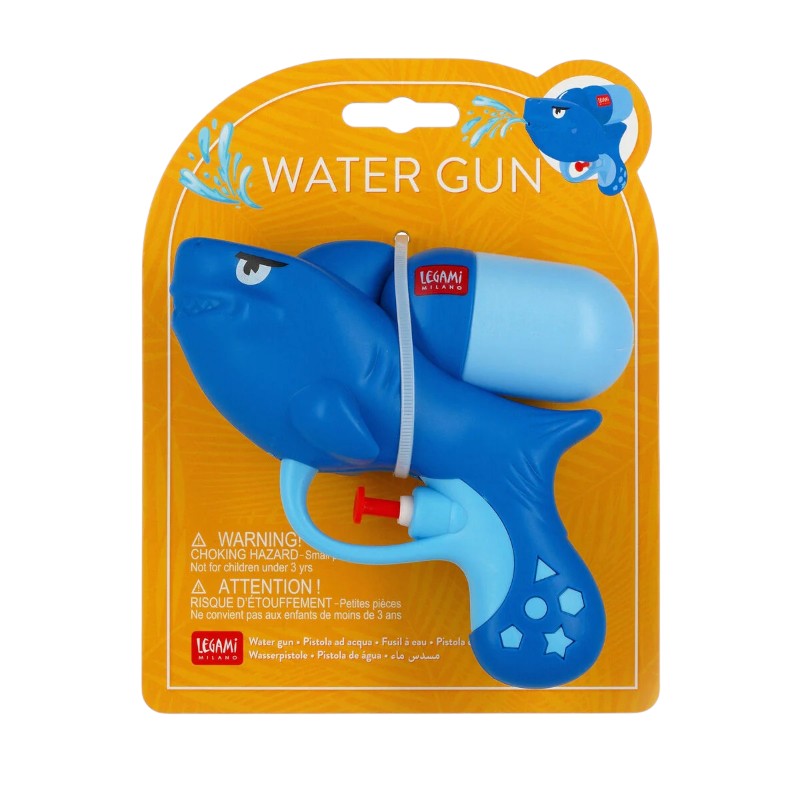 Pistola acqua Legami Shark: squalo 3D blu con denti, serbatoio 50ml, getto 2,5m. Per bambini 3+. Il giocattolo estivo più adrenalinico di spiaggia e giardino!
