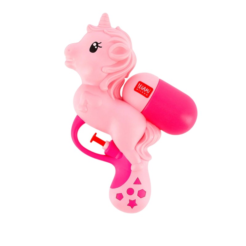 Pistola acqua Legami Unicorno: unicorno 3D rosa con corno, serbatoio 50ml, getto 2,5m. Per bambine 3+. Il giocattolo estivo più magico di spiaggia e giardino!
