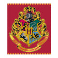 Bellissima e sofficissima coperta invernale in pile a tema Harry Potter, rossa con il logo di Hogwarts in centro