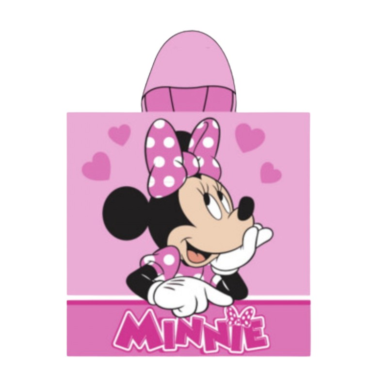 Bellissimo accappatoio in microfibra con cappuccio a tema Minnie Mouse