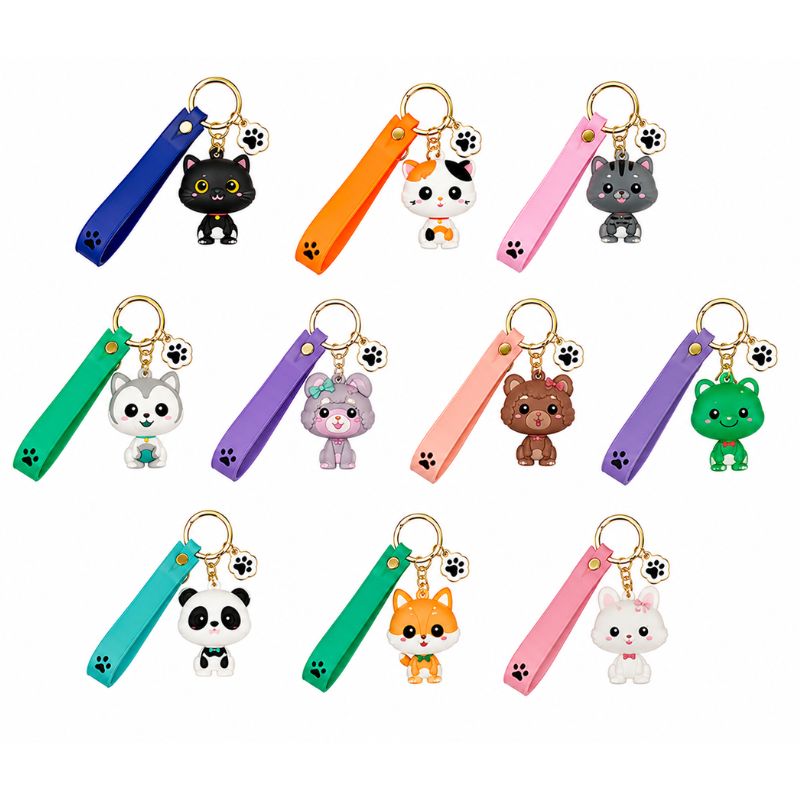 Portachiavi 3D kawaii I-Total — ciondolo animali e personaggi, anello robusto, tanti soggetti da collezionare. Regalo originale e pensierino perfetto.