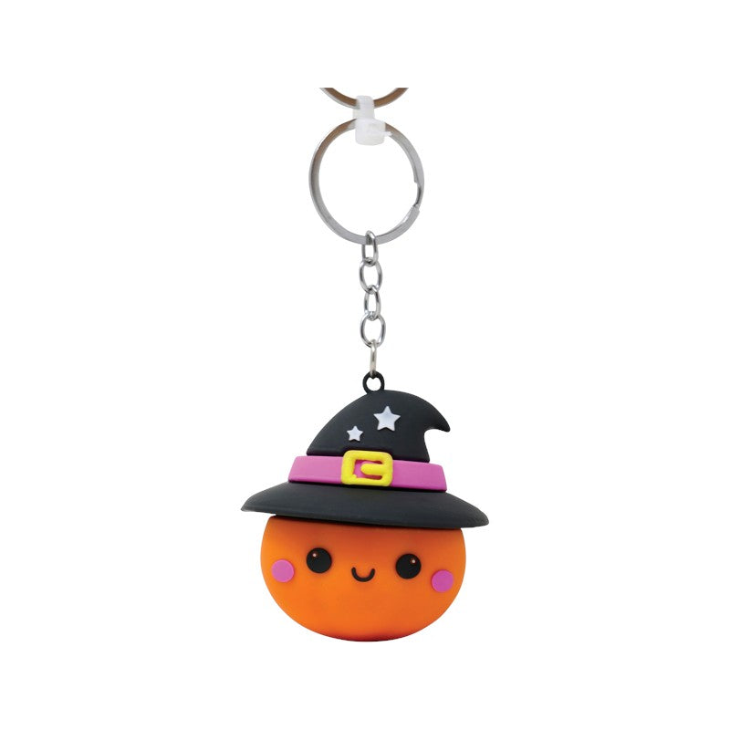 Portachiavi Halloween kawaii con fantasma, zucca, gatto nero, pipistrello, ragno e teschio: idea regalo per zaini e chiavi. Su Viano Shop!