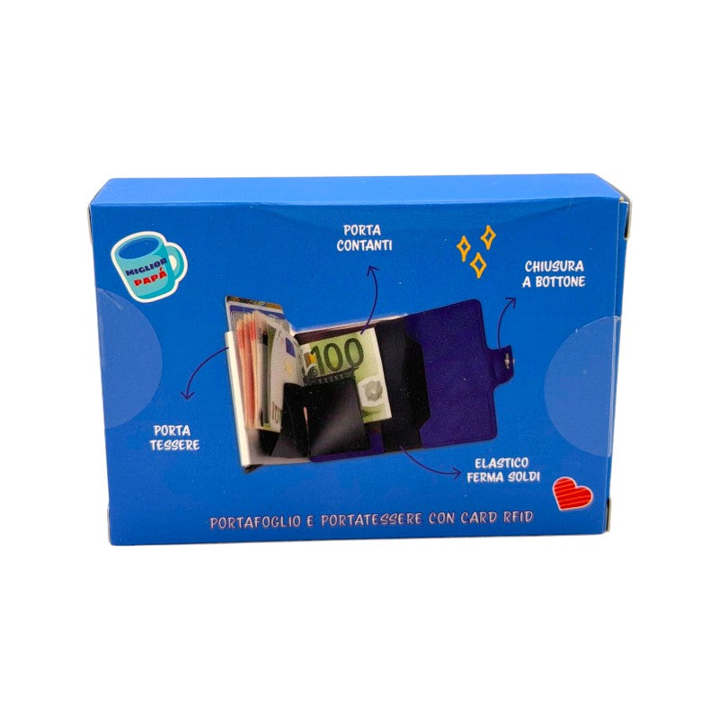 Portafoglio regalo per la festa del papà con protezione contro hackeraggio e portasoldi con clip