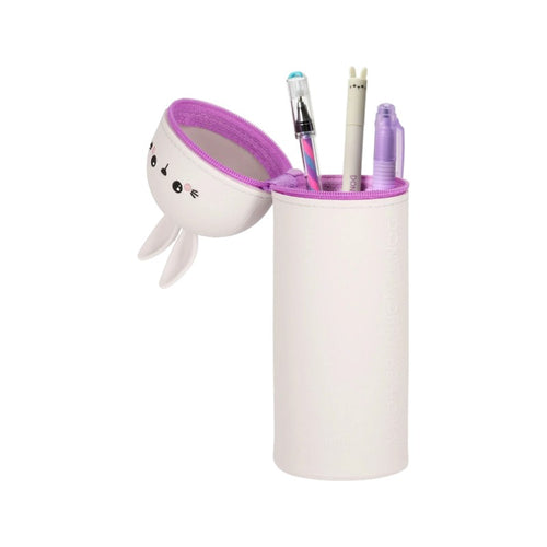 Astuccio portapenne kawaii per scuola in silicone morbido a forma di coniglietto