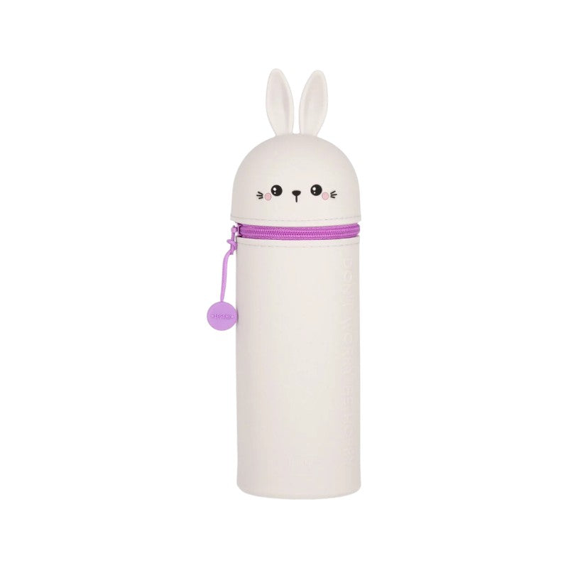Astuccio portapenne kawaii per scuola in silicone morbido a forma di coniglietto