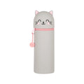 Astuccio portapenne kawaii per scuola in silicone morbido a forma di gattino