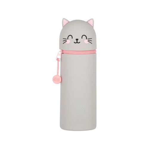 Astuccio portapenne kawaii per scuola in silicone morbido a forma di gattino