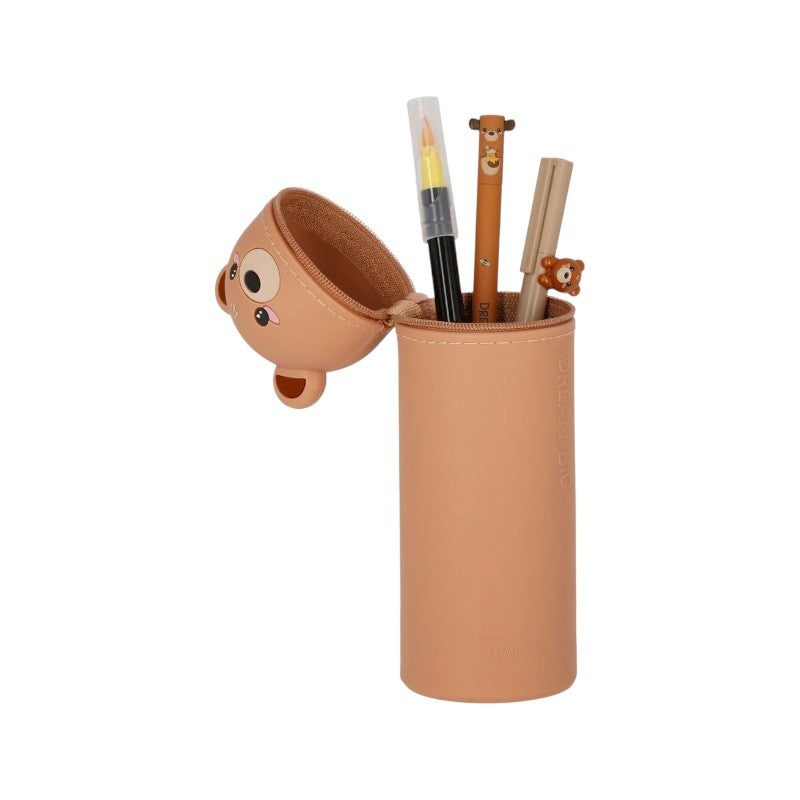 Astuccio portapenne kawaii per scuola in silicone morbido a forma di orsetto