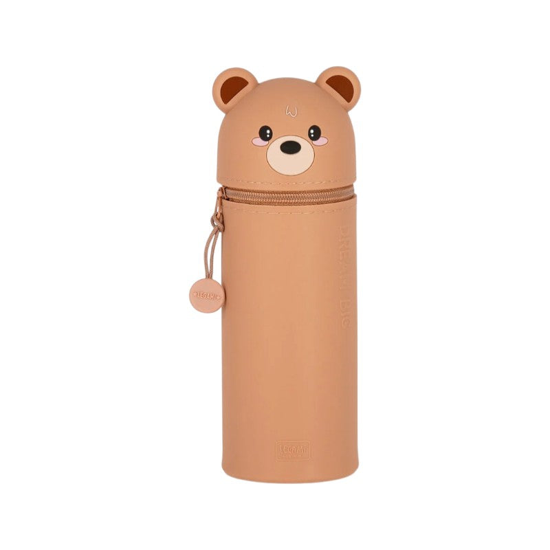 Astuccio portapenne kawaii per scuola in silicone morbido a forma di orsetto