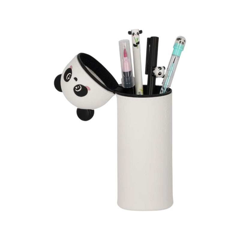 Astuccio portapenne kawaii per scuola in silicone morbido a forma di panda