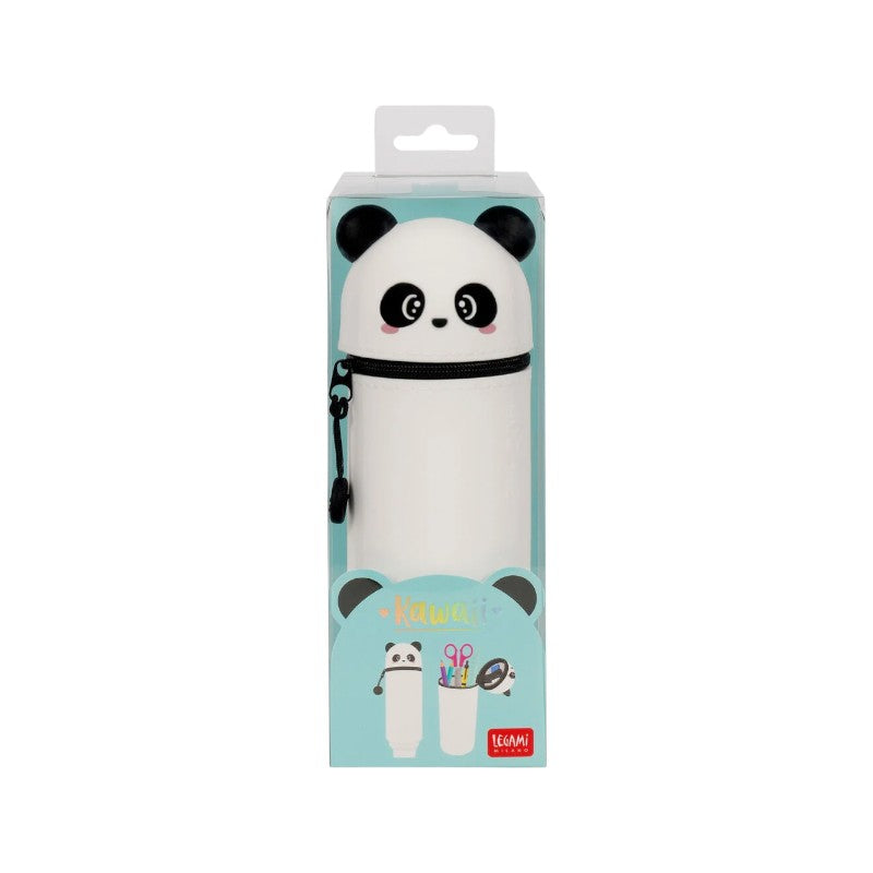 Astuccio portapenne kawaii per scuola in silicone morbido a forma di panda