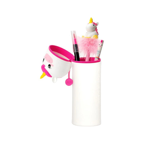 Astuccio portapenne kawaii per scuola in silicone morbido a forma di unicorno