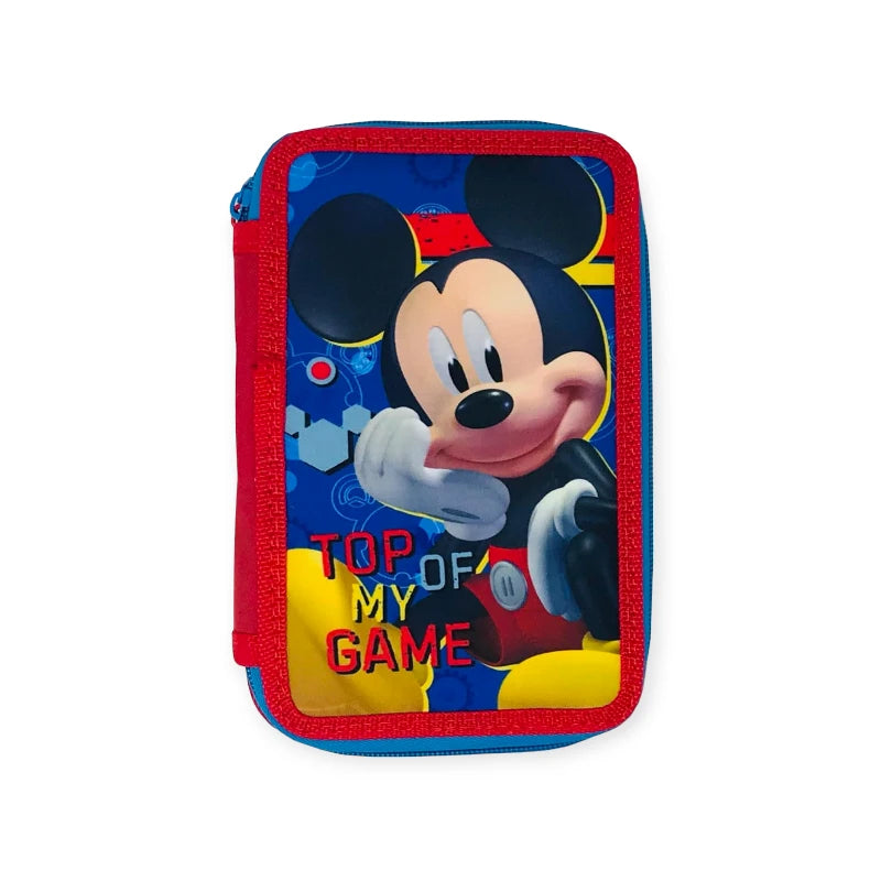 Fantastico astuccio a tre scomparti composto da matite e pennarelli Giotto a tema Mickey Mouse