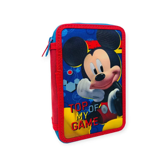 Fantastico astuccio a tre scomparti composto da matite e pennarelli Giotto a tema Mickey Mouse