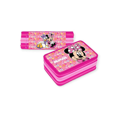 Fantastico astuccio a tre scomparti composto da matite e pennarelli Giotto a tema Minnie Mouse