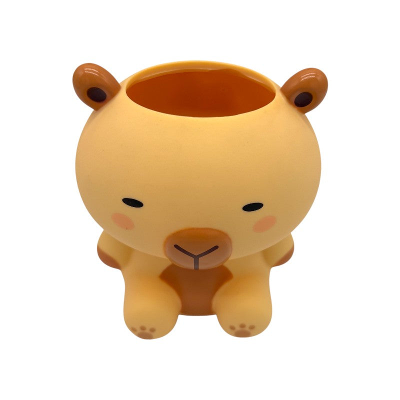 Portapenne kawaii in PVC per scrivania e cameretta a forma di capibara
