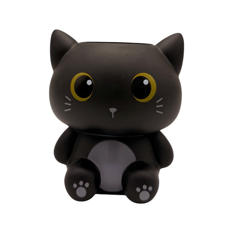 Portapenne kawaii in PVC per scrivania e cameretta a forma di gatto nero