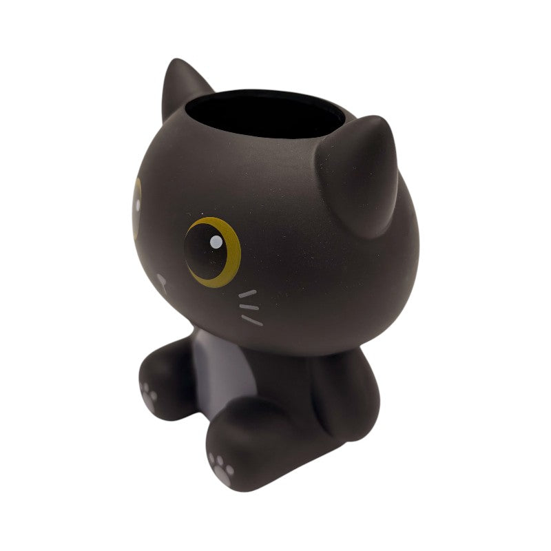 Portapenne kawaii in PVC per scrivania e cameretta a forma di gatto nero