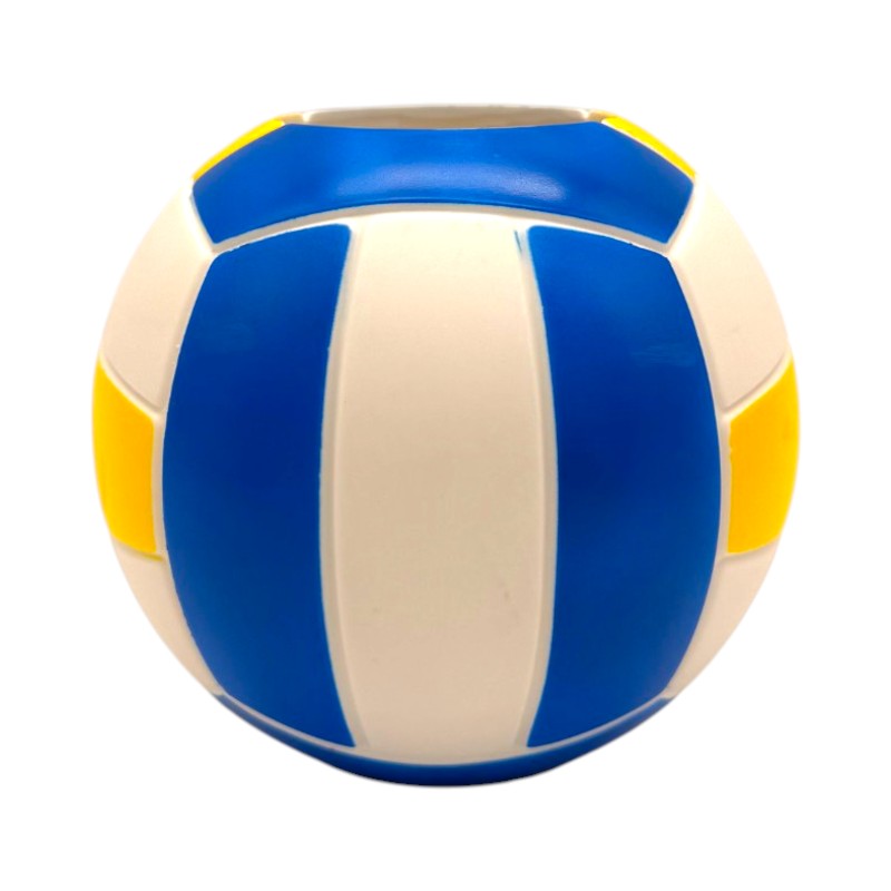 Portapenne scrivania I-Total Pallavolo in PVC: forma pallone da volley, colori blu bianco giallo. Regalo originale per appassionati di pallavolo. Scoprilo!
