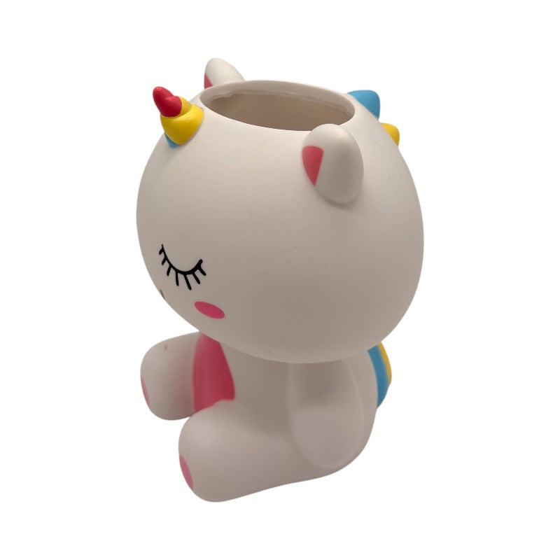 Portapenne kawaii in PVC per scrivania e cameretta a forma di unicorno