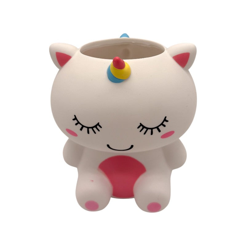 Portapenne kawaii in PVC per scrivania e cameretta a forma di unicorno