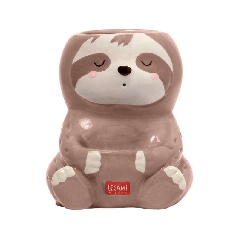 Bellissimo portapenne in ceramica da scrivania legami a forma di Bradipo