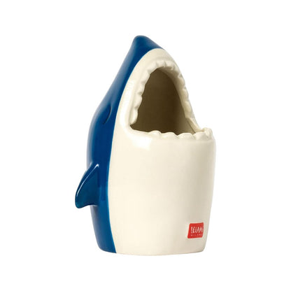 Bellissimo portapenne in ceramica da scrivania legami a forma di Squalo