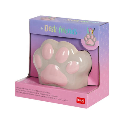Bellissimo portapenne in ceramica da scrivania legami a forma di Zampa di gattino