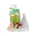 Bellissimo portasapone in ceramica con dispenser ed albero di natale