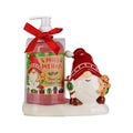 Bellissimo portasapone in ceramica con dispenser ed uno gnometto di fianco