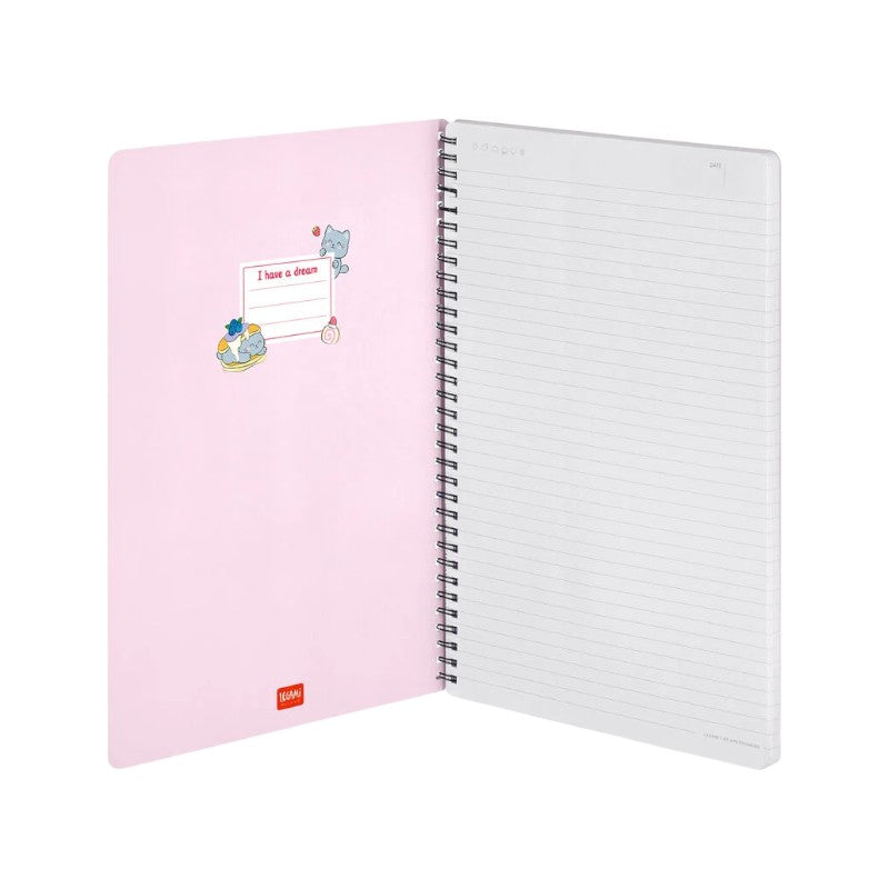 Quaderni A4 spiralati Legami con copertine kawaii e fantasie colorate: perfetti per scuola, università e appunti. Scopri tutte le varianti su Viano Shop!