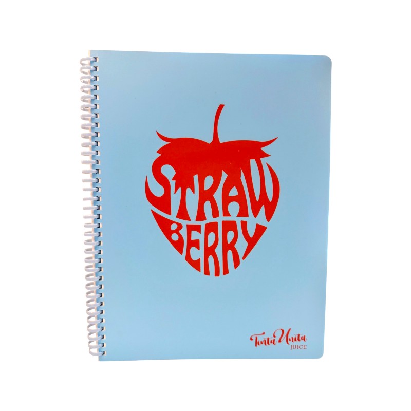 Quaderno A4 spiralato Tinta Unita Juice: copertina rigida profumata e design bold. Limited edition in 4 varianti frutta. Perfetto per scuola e lavoro.