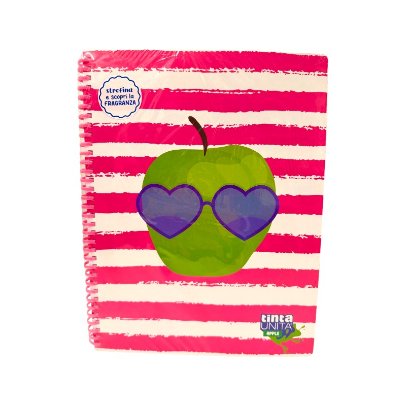 Quaderno A4 spiralato Tinta Unita Juice: copertina rigida profumata e design bold. Limited edition in 4 varianti frutta. Perfetto per scuola e lavoro.