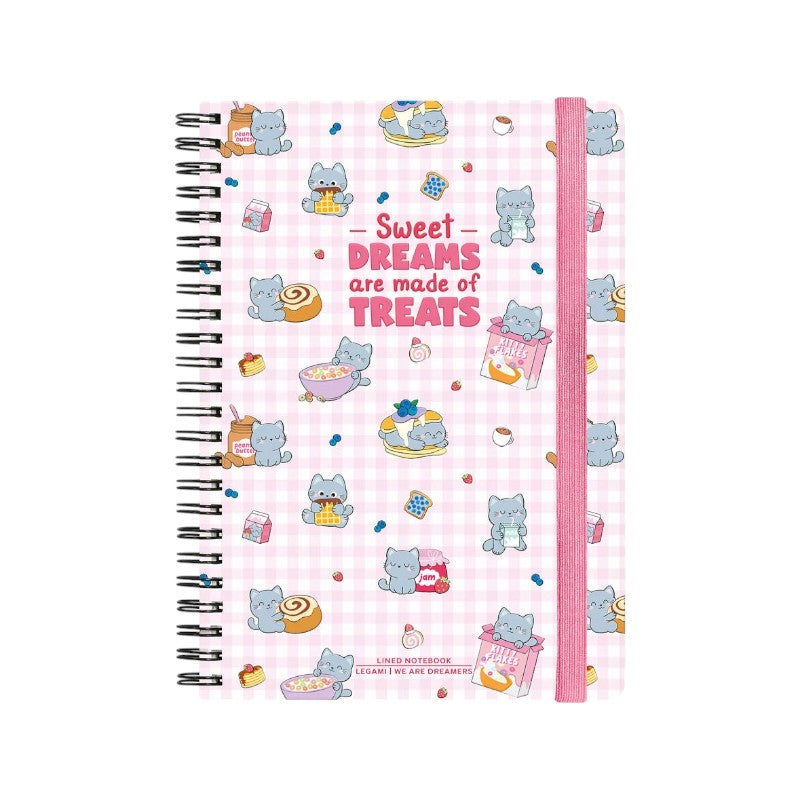 Quaderni A5 spiralati Legami a righe con copertine kawaii ed elastico: perfetti per appunti, diario e viaggi. Scopri tutte le varianti su Viano Shop!