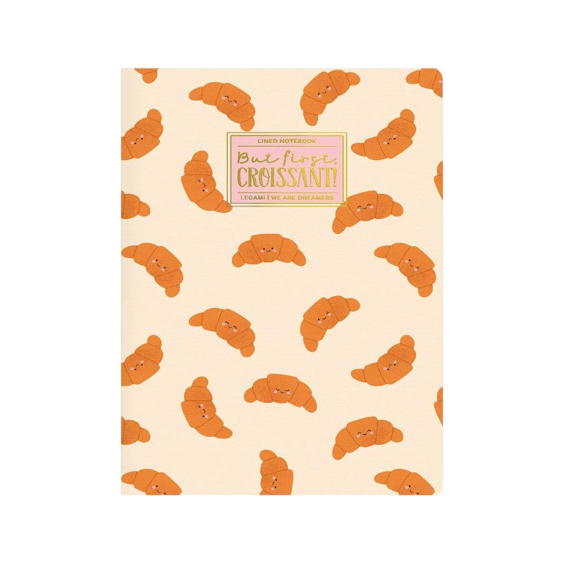 Quaderno Legami But First, Croissant!: formati A5/A6, 80 pagine a righe 100g/m2, copertina kawaii. Il notebook goloso per la scuola!