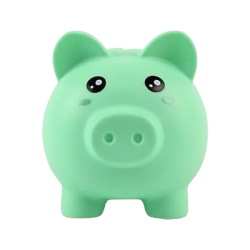 Salvadanaio 3D a forma di maialino verde in PVC