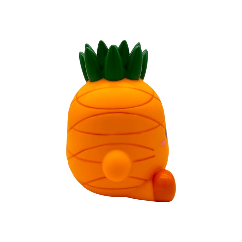 Salvadanaio ananas I-Total Piggy Bank "Poppy Pineapple" — PVC morbido kawaii, faccina sorridente, foglie verdi. Regalo originale per bambini. 