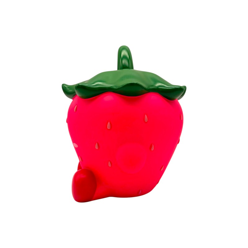 Salvadanaio fragola I-Total Piggy Bank — PVC morbido kawaii, rosso brillante, semini in rilievo, faccina sorridente. Regalo originale per bambine. 
