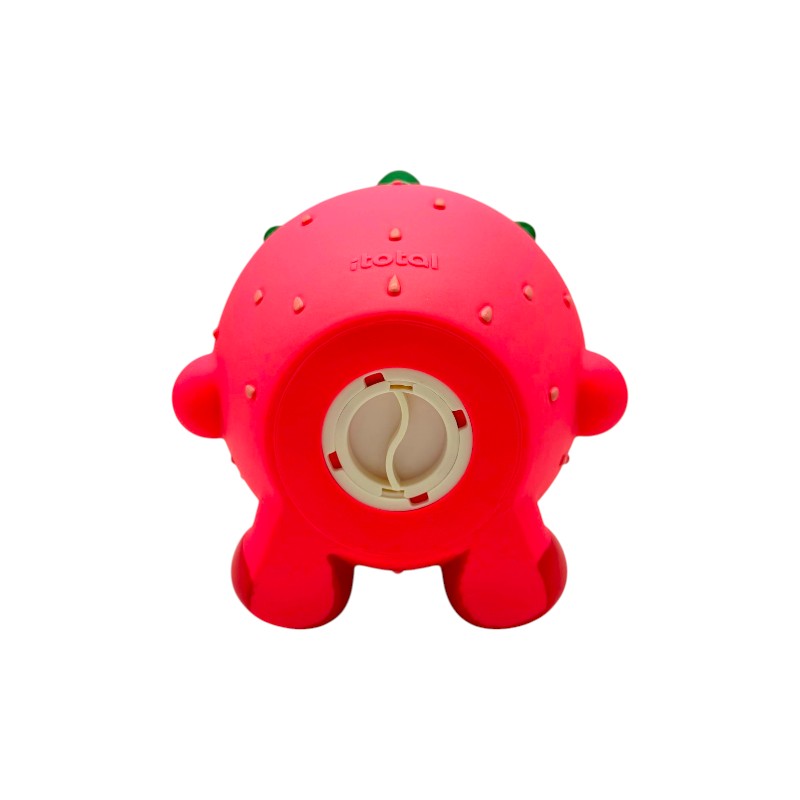 Salvadanaio fragola I-Total Piggy Bank — PVC morbido kawaii, rosso brillante, semini in rilievo, faccina sorridente. Regalo originale per bambine. 