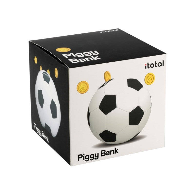 Il salvadanaio perfetto per risparmiare con un tocco di magia, a forma di pallone da calcio.