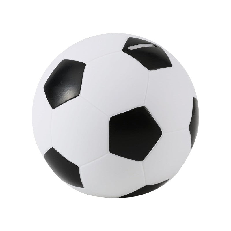 Il salvadanaio perfetto per risparmiare con un tocco di magia, a forma di pallone da calcio.
