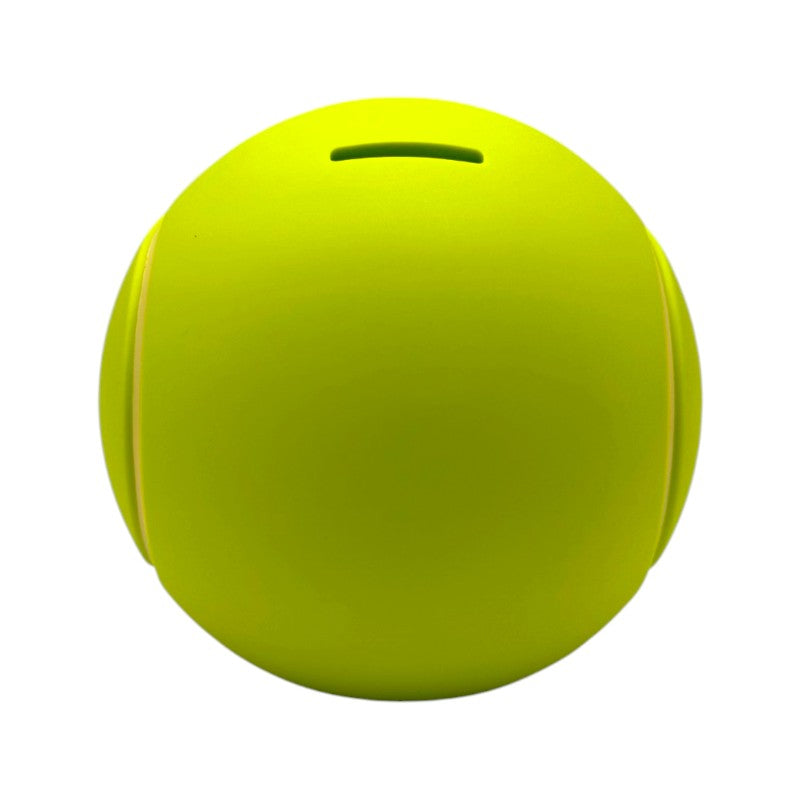 Salvadanaio pallina da tennis I-Total — maxi 3D in PVC, chiusura sul fondo, 300g. Regalo originale per bambini e appassionati di tennis.