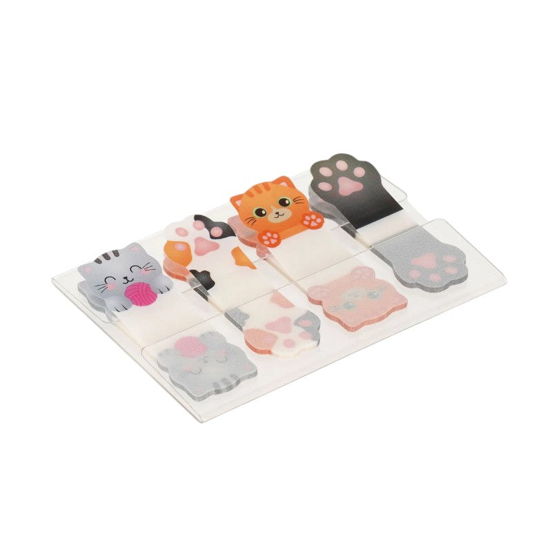 Segnapagina adesivi Legami Keep in Mind gattino — 4 pz kawaii riposizionabili, soggetti gatto e zampa. Regalo originale per libri e agende.