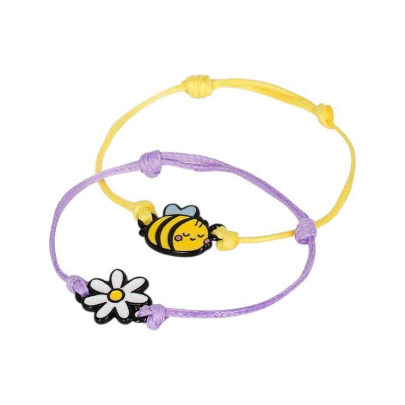Set 2 braccialetti Legami Better Together Ape: charm ape e margherita, cordino regolabile giallo e lilla. Idea regalo amicizia! Scoprilo
