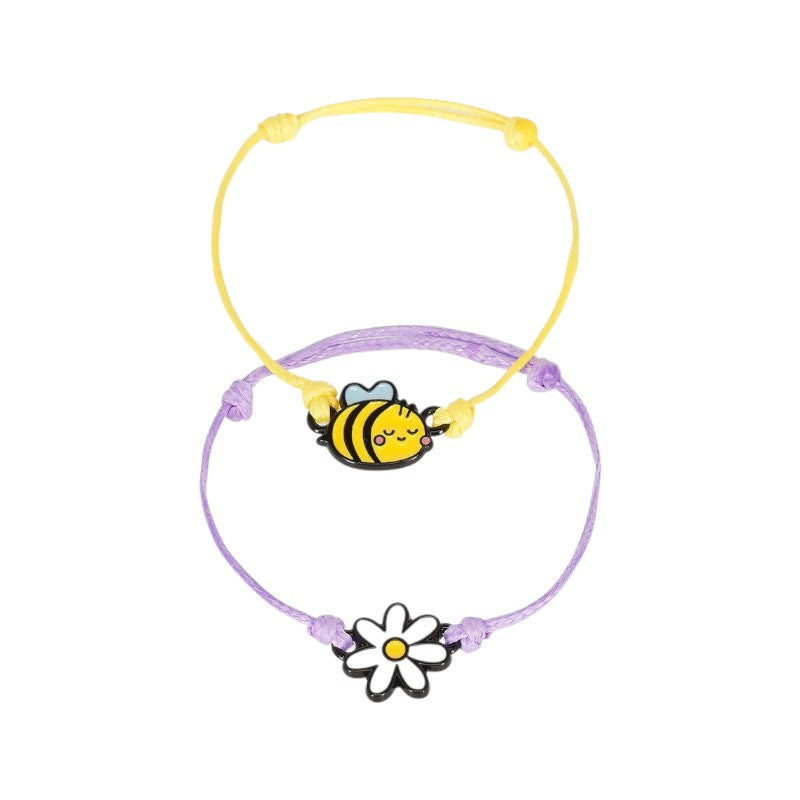 Set 2 braccialetti Legami Better Together Ape: charm ape e margherita, cordino regolabile giallo e lilla. Idea regalo amicizia! Scoprilo
