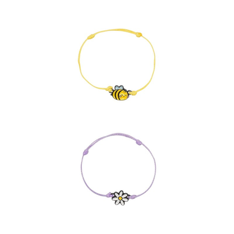 Set 2 braccialetti Legami Better Together Ape: charm ape e margherita, cordino regolabile giallo e lilla. Idea regalo amicizia! Scoprilo