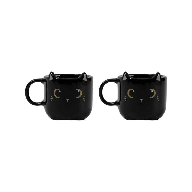Bellissimo set composto da due tazzine per caffè espresso a tema gatto nero