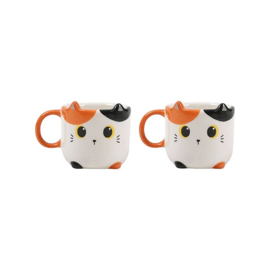 Bellissimo set composto da due tazzine per caffè espresso a tema gatto