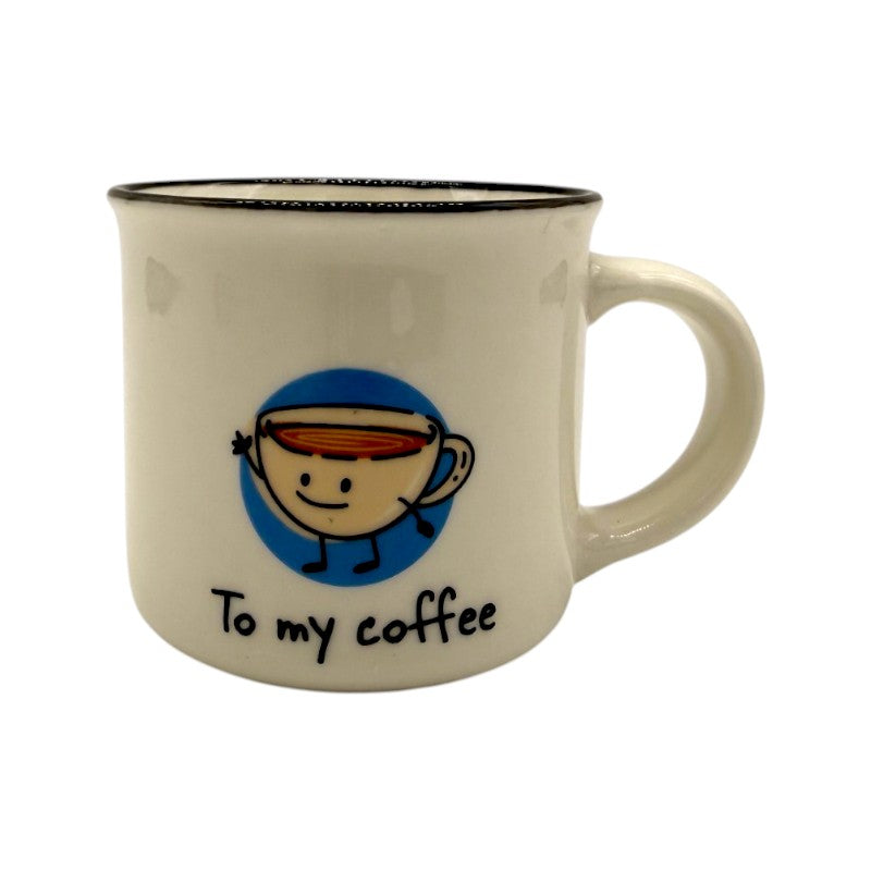 Set di due tazzine da caffè a tema caffèlatte