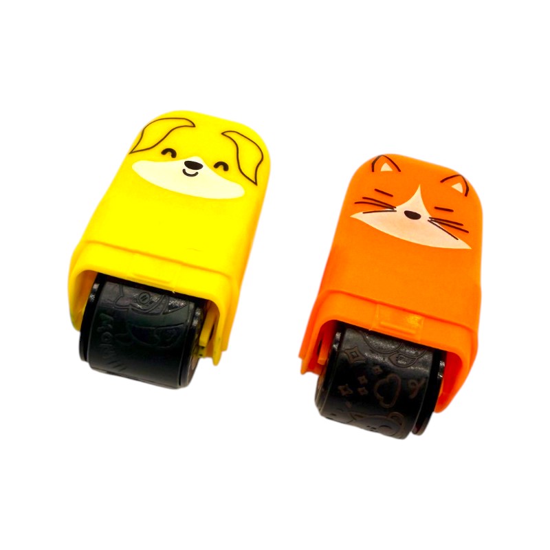 Set 2 timbrini roller decorativi tinta unita collezione bubble tea, 3 colori diversi disponibili
